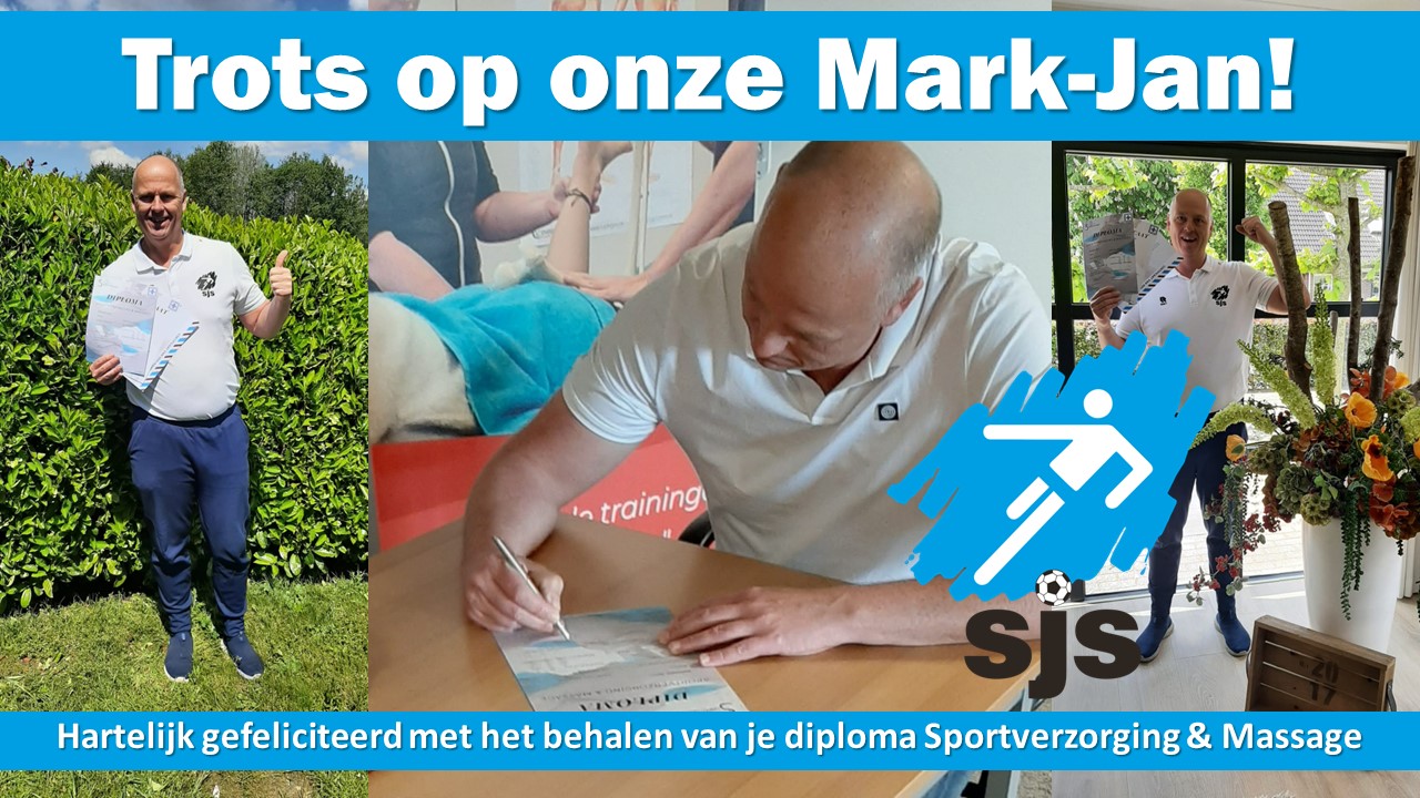 Mark-Jan Wessels nu gediplomeerd verzorger/sportmasseur